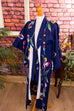 Vintage Kimono blau Muster blau Frau Special XS 32-34 vintageberlin.de