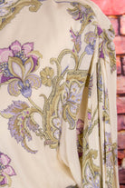 Vintage Bluse beige bunt Blumen
