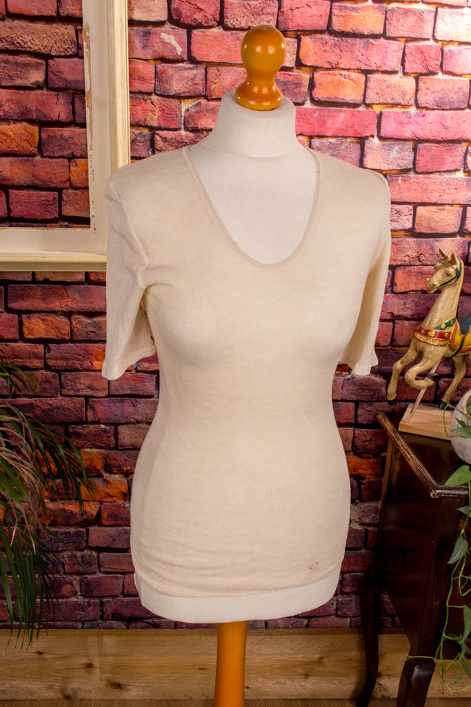 Vintage Unterhemd Strick Default Title 50er 60er beige Flapper&Charleston Frau Rockabilly S 36-38 vintageberlin.de