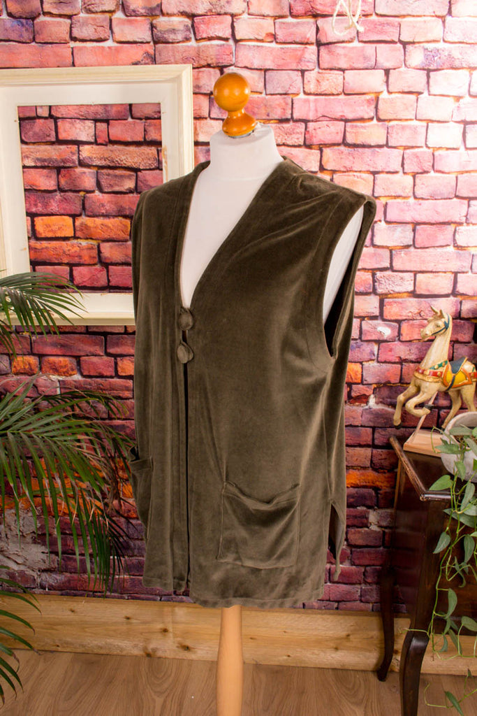 Boho Samt Weste grün Default Title 80er 90er Boho Frau Gothic Grunge grün Hippie L 44-46 real-boho Special XL 48-50 vintageberlin.de