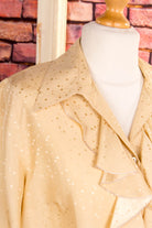 Seidenbluse gold Rüschen