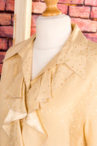 Seidenbluse gold Rüschen