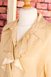 Seidenbluse gold Rüschen Abendmode Boho Disco Frau gold L 44-46 M 40-42 real-boho Special vintageberlin.de