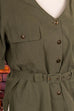 Vintage Safaribluse khaki 80er Boho Disco Frau grün M 40-42 real-80er real-boho Special vintageberlin.de
