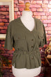 Vintage Safaribluse khaki 80er Boho Disco Frau grün M 40-42 real-80er real-boho Special vintageberlin.de