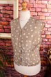 Seidenweste beige Punkte 90er beige Boho Frau L 44-46 M 40-42 Rockabilly Special vintageberlin.de
