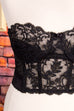 sexy Korsage schwarz Spitze 80er Abendmode Boho Disco Frau Gothic Rockabilly S 36-38 schwarz Special vintageberlin.de