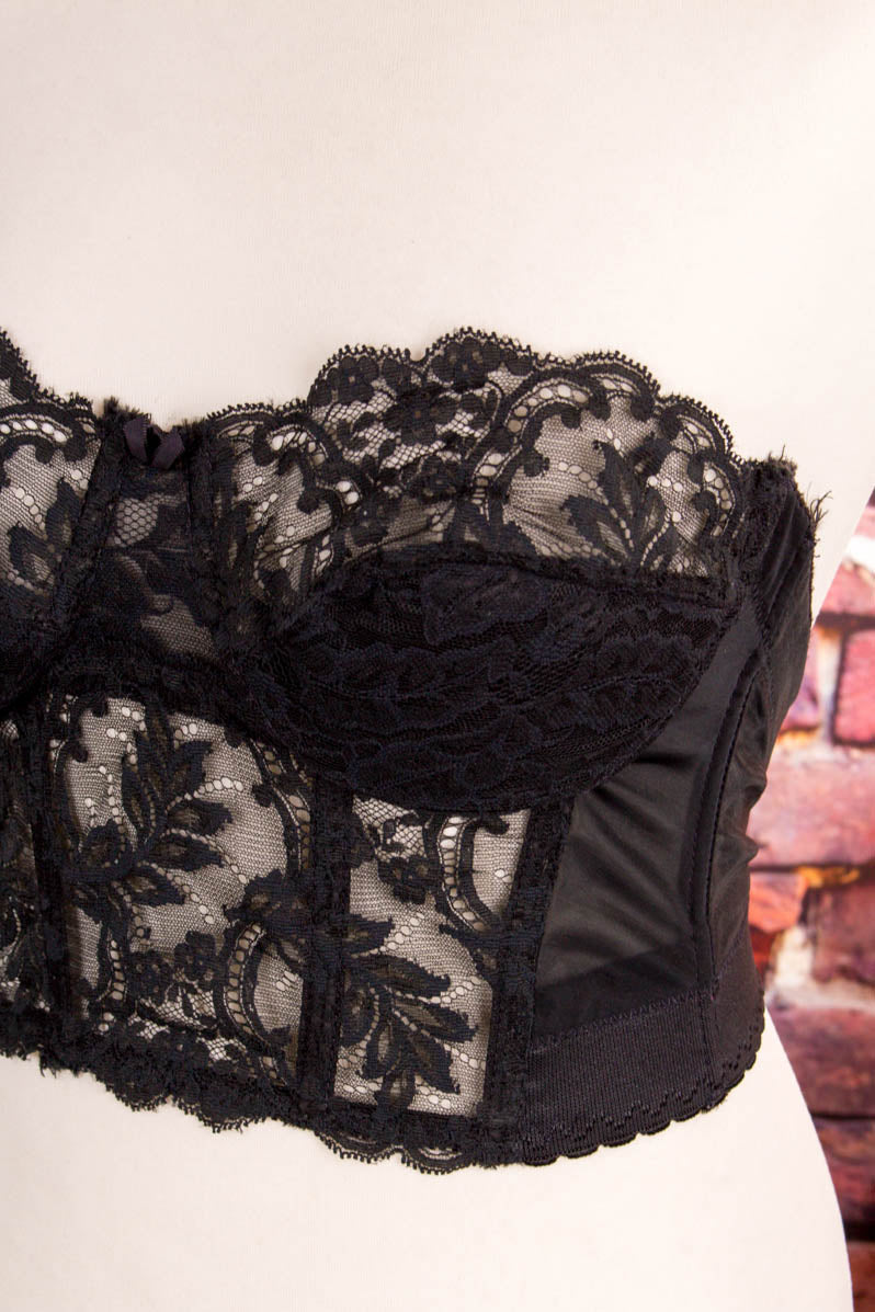 sexy Korsage schwarz Spitze