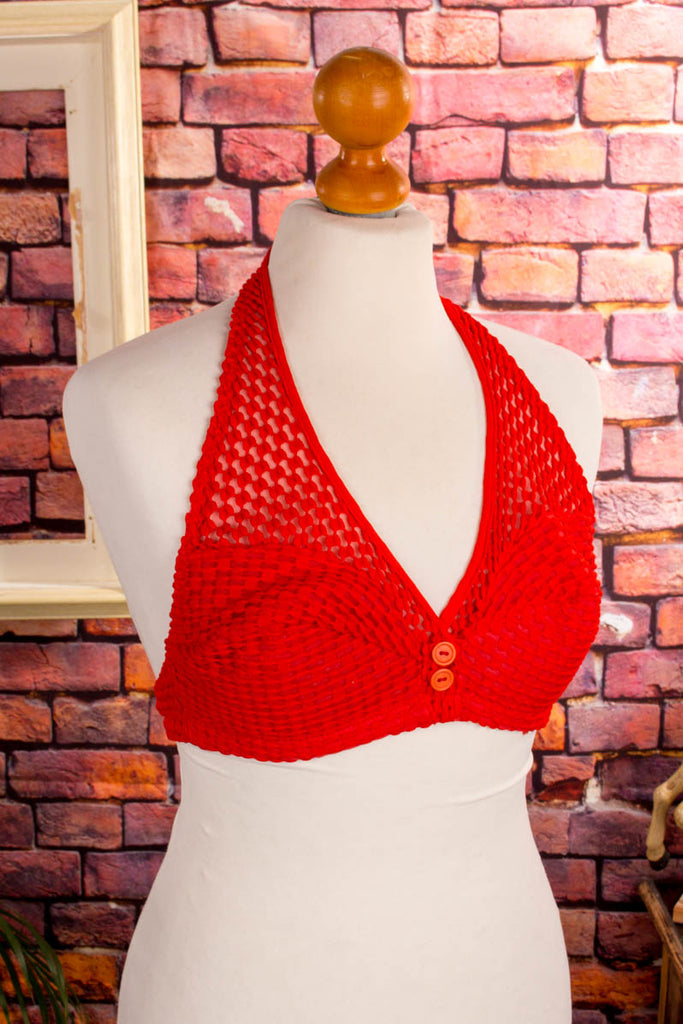 70s Hippie BH Top rot Default Title 60er 70er Boho Disco Frau Hippie real-boho real-disco real-rockabilly Rockabilly rot S 36-38 Schlager Special vintageberlin.de