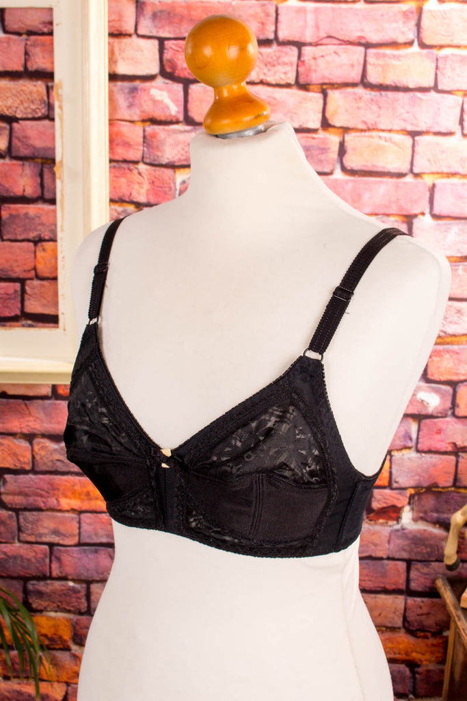 Vintage BH schwarz Spitze 70er 80er Disco Frau Gothic real-80er real-rockabilly Rockabilly S 36-38 schwarz Special XS 32-34 vintageberlin.de