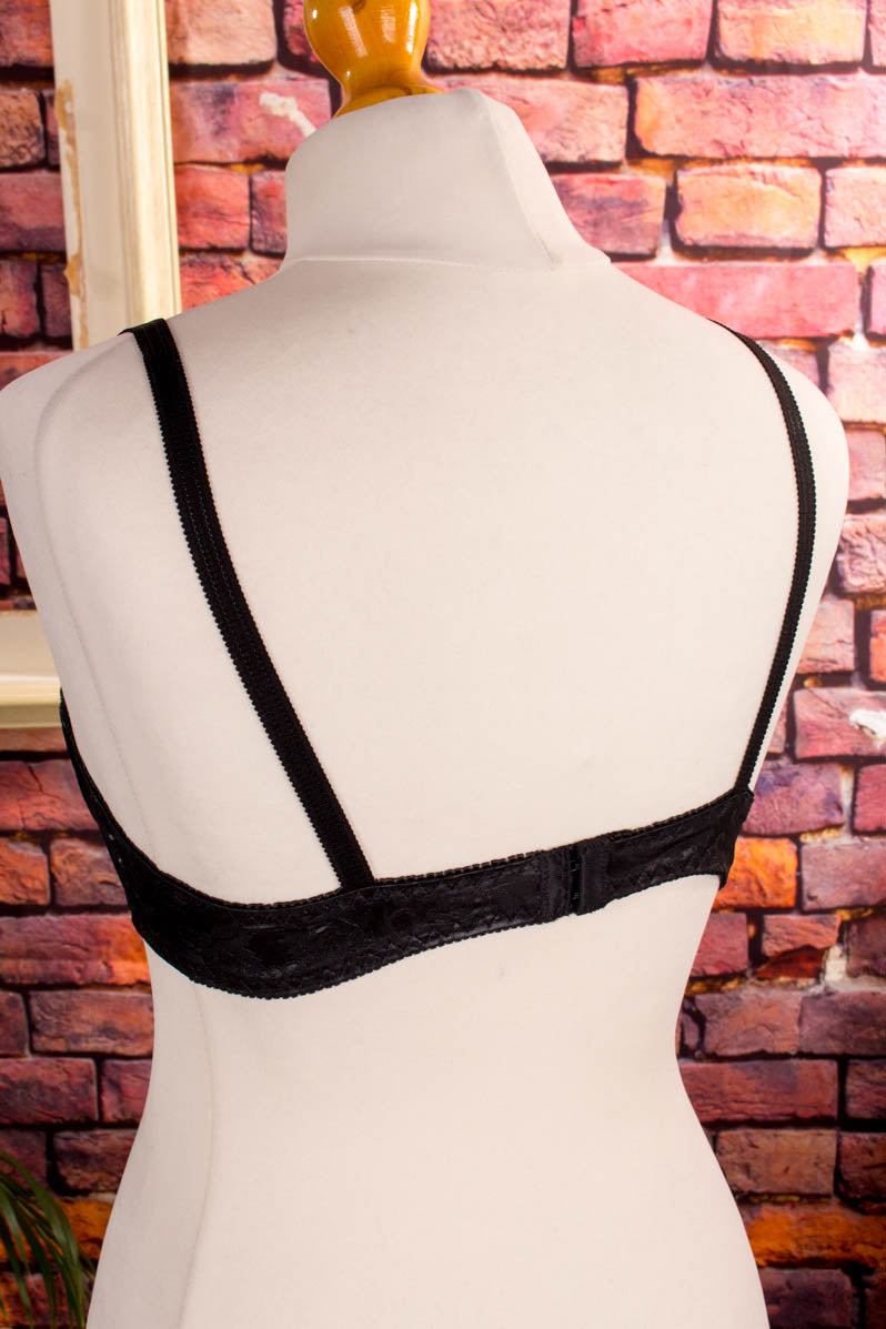 Vintage BH schwarz Glanz