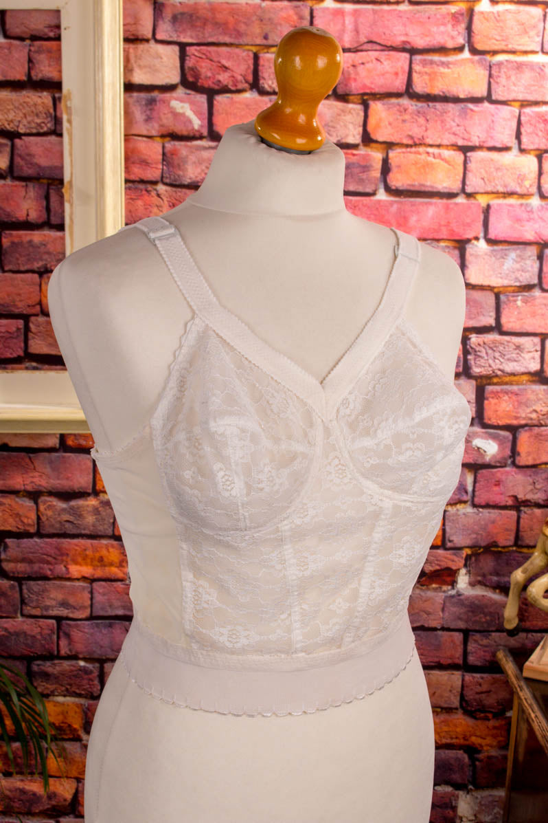 Vintage Bralette Mieder weiß