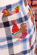 Peter Hahn Rock Leinenmix Hühner 90er bunt Dirndl Frau Rockabilly S 36-38 Sekretärin Special vintageberlin.de