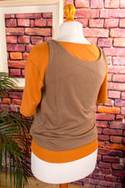 80s lagen-Top senf-beige