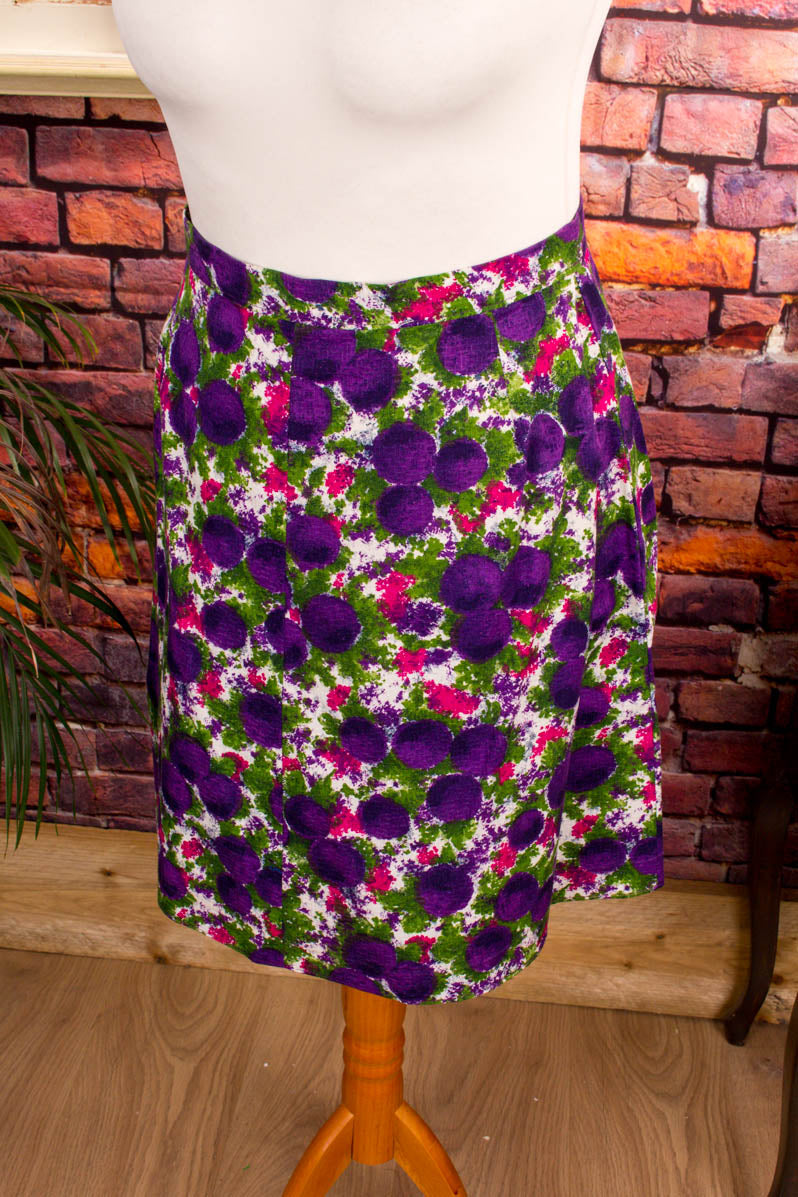 50s Rockabella Rock lila Muster