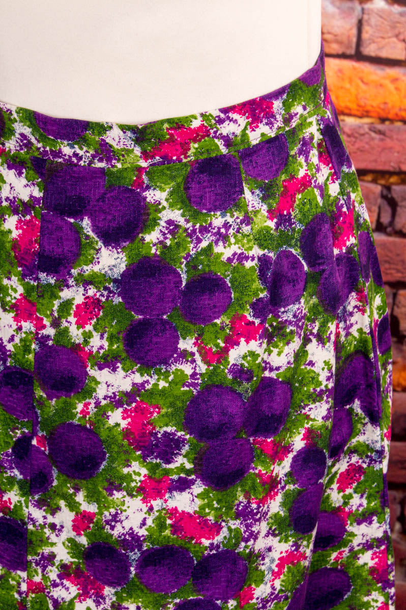 50s Rockabella Rock lila Muster