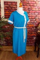 Vintage Kleid türkis asymmetrisch