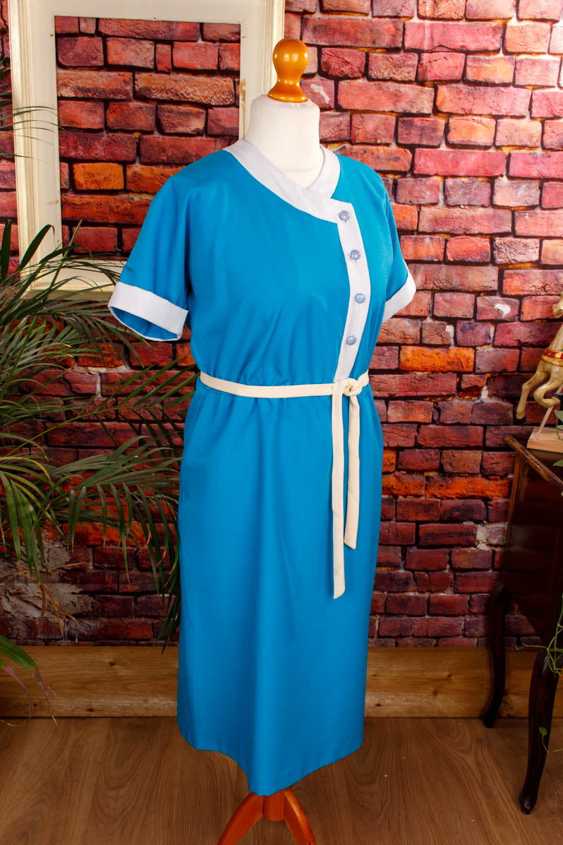 Vintage Kleid türkis asymmetrisch