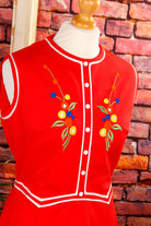 Disco Minikleid rot Blumen