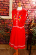 Disco Minikleid rot Blumen 60er 70er Disco Frau real-disco real-rockabilly Rockabilly rot S 36-38 Schlager Special vintageberlin.de