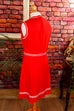 Disco Minikleid rot Blumen 60er 70er Disco Frau real-disco real-rockabilly Rockabilly rot S 36-38 Schlager Special vintageberlin.de