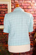 80er Kurzblazer türkis kariert 80er blau Disco Frau L 44-46 M 40-42 real-80er Rockabilly Special türkis vintageberlin.de