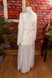 Morgenmantel weiß Blumen 70er 80er Boho Frau L 44-46 M 40-42 real-boho Rockabilly Special vintageberlin.de