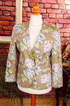 Leinen Blazer bunt Blumen