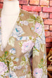 Leinen Blazer bunt Blumen 90er beige Boho bunt Frau M 40-42 Rockabilly S 36-38 Sekretärin Special vintageberlin.de