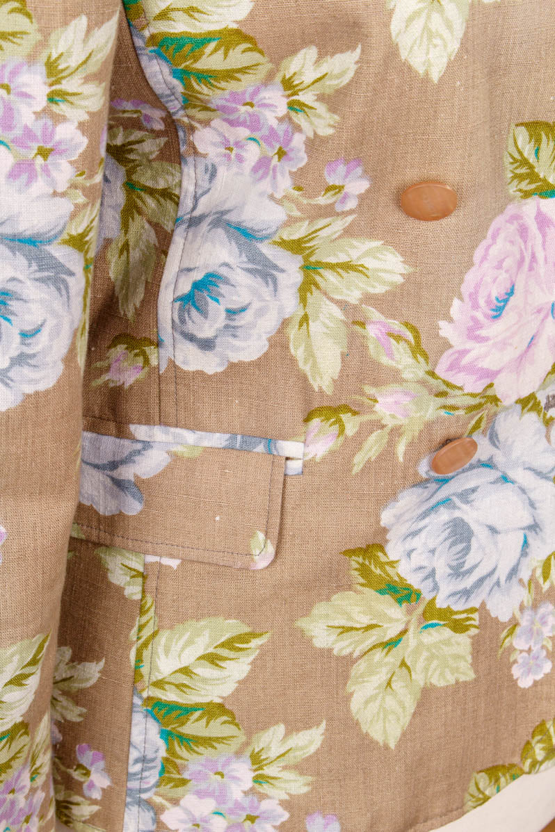 Leinen Blazer bunt Blumen