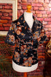 70s Disco Bluse schwarz bunt 70er bunt Disco Frau real-disco Schlager schwarz Special XL 48-50 vintageberlin.de