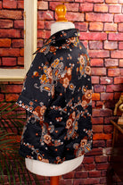 70s Disco Bluse schwarz bunt