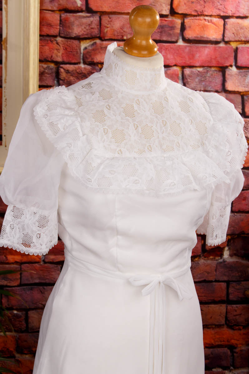 Nostalgie Brautkleid weiß Chiffon