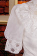 Nostalgie Brautkleid weiß Chiffon 60er 70er Boho boho-wedding Frau Gothic Hippie Hochzeit real-boho Special viktorianisch weiß XS 32-34 vintageberlin.de