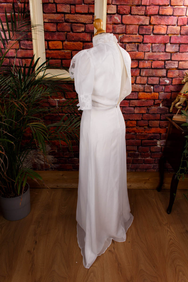 Nostalgie Brautkleid weiß Chiffon