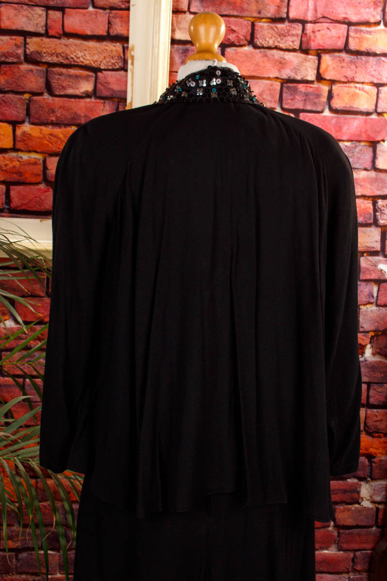 Überwurf Bolero schwarz Pailletten