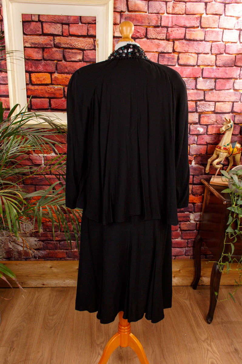 Überwurf Bolero schwarz Pailletten