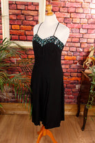 Vintage Abendkleid schwarz Pailletten