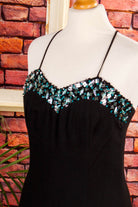 Vintage Abendkleid schwarz Pailletten