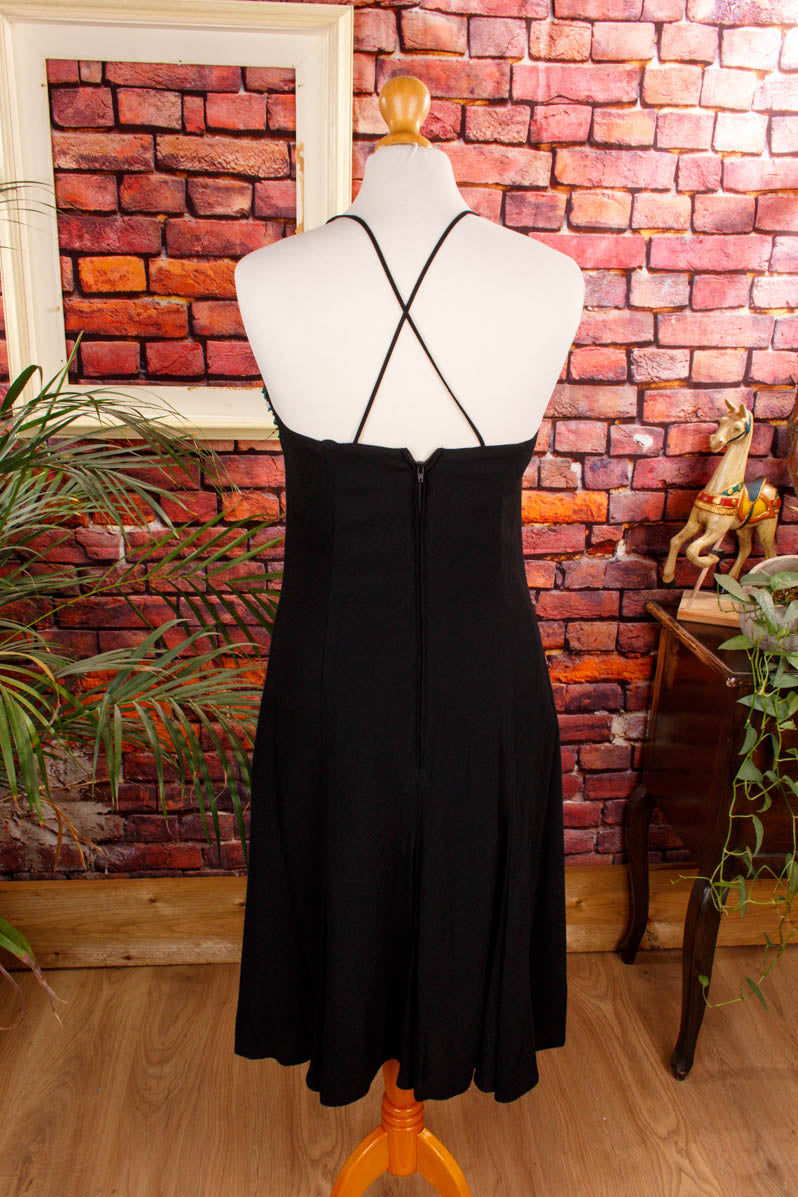 Vintage Abendkleid schwarz Pailletten