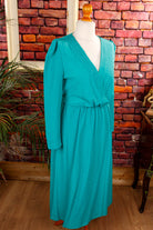 Vintage Kleid türkis Wickel-Look