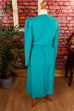 Vintage Kleid türkis Wickel-Look 80er 90er Boho Frau M 40-42 real-80er Sekretärin Special türkis vintageberlin.de