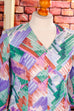 Maxikleid lila grün Kacheln 70er Boho bunt Frau grün Hippie L 44-46 lila real-boho Schlager Special vintageberlin.de