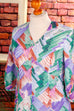 Maxikleid lila grün Kacheln 70er Boho bunt Frau grün Hippie L 44-46 lila real-boho Schlager Special vintageberlin.de