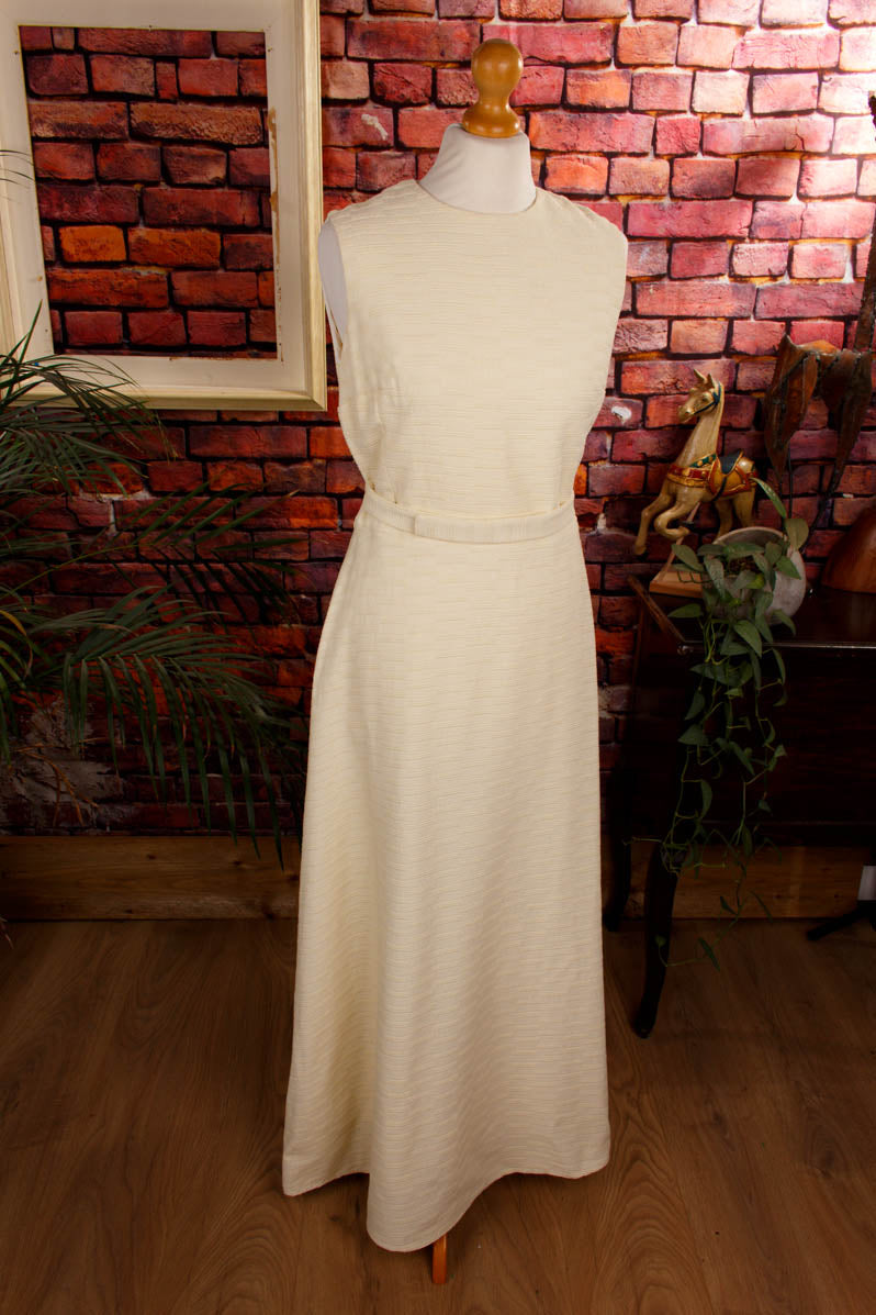 Boho Frottee Maxikleid creme