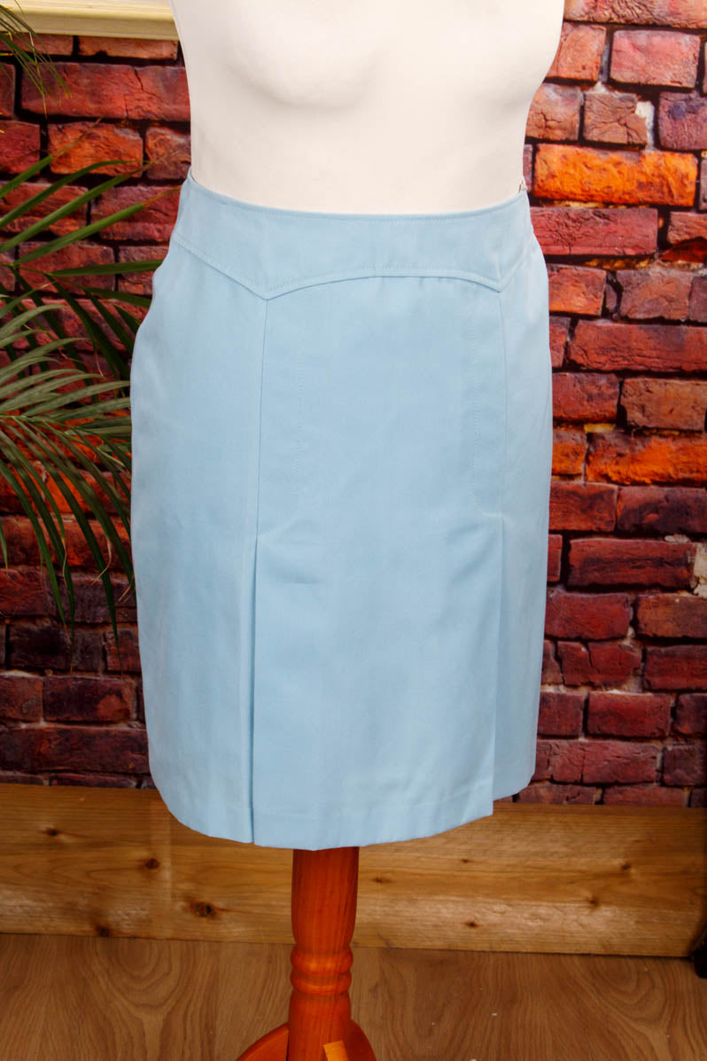 70s Minirock blau Falten