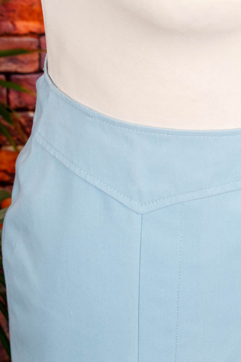 70s Minirock blau Falten