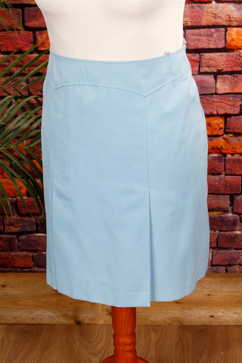 70s Minirock blau Falten