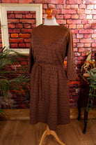 DDR Herbstkleid braun Muster