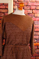 DDR Herbstkleid braun Muster